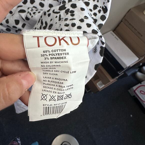 New mens toku white hooded short sleeve animal print top size large - Picture 8 of 9